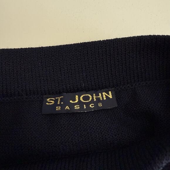 St. John Basics Knit Pencil Skirt Navy Blue Santana Vintage USA Made | Size: 8 - Picture 6 of 8